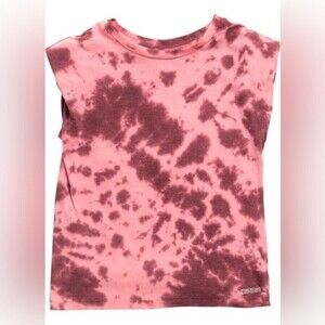 NWT Hudson Jeans Big Kids 12-14 Shoulder Pad White & Cabernet Tie DyeTee Sz L